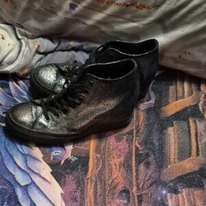 Converse Black Glitter Sneakers